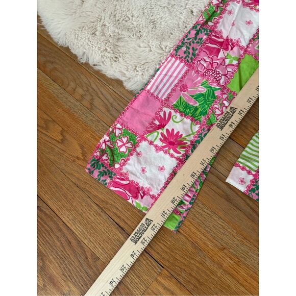Y2K Lilly Pulitzer Girls Cameron Patchwork Flare Leg Pants Size 8 - Picture 6 of 6
